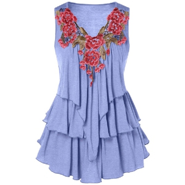 Embroidered Layered Plus Size Tank Top - Image 8