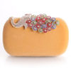 Evening Clutch Bag Wedding Box Handbag Rhinestone Peacock Deco Bridal Purse - Image 2