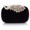 Evening Clutch Bag Wedding Box Handbag Rhinestone Peacock Deco Bridal Purse - Image 4