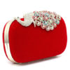 Evening Clutch Bag Wedding Box Handbag Rhinestone Peacock Deco Bridal Purse - Image 6