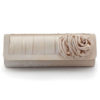 Evening Clutch Wedding Handbag Satin Flower Pleated Bridal Purse - Image 4