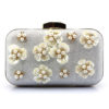 Evening Handbags Glitter Pearl Flower Horizontal Mini Wedding Clutch Bags - Image 2