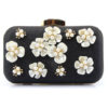 Evening Handbags Glitter Pearl Flower Horizontal Mini Wedding Clutch Bags - Image 3