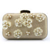 Evening Handbags Glitter Pearl Flower Horizontal Mini Wedding Clutch Bags