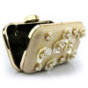 Evening Handbags Glitter Pearl Flower Horizontal Mini Wedding Clutch Bags - Image 6