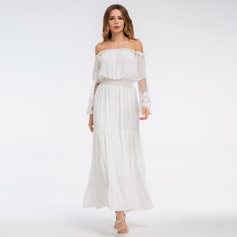 Female Chiffon Boho maxi dress vestidos beach Holiday dress