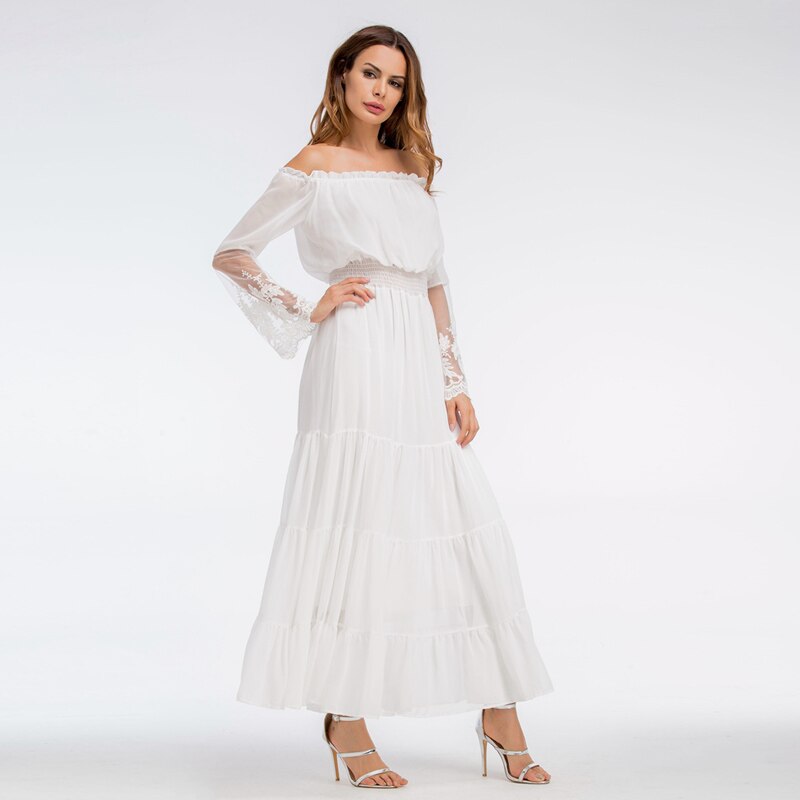 Female Chiffon Boho maxi dress vestidos beach Holiday dress - Image 2