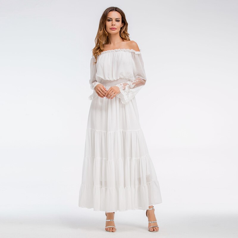 Female Chiffon Boho maxi dress vestidos beach Holiday dress - Image 3