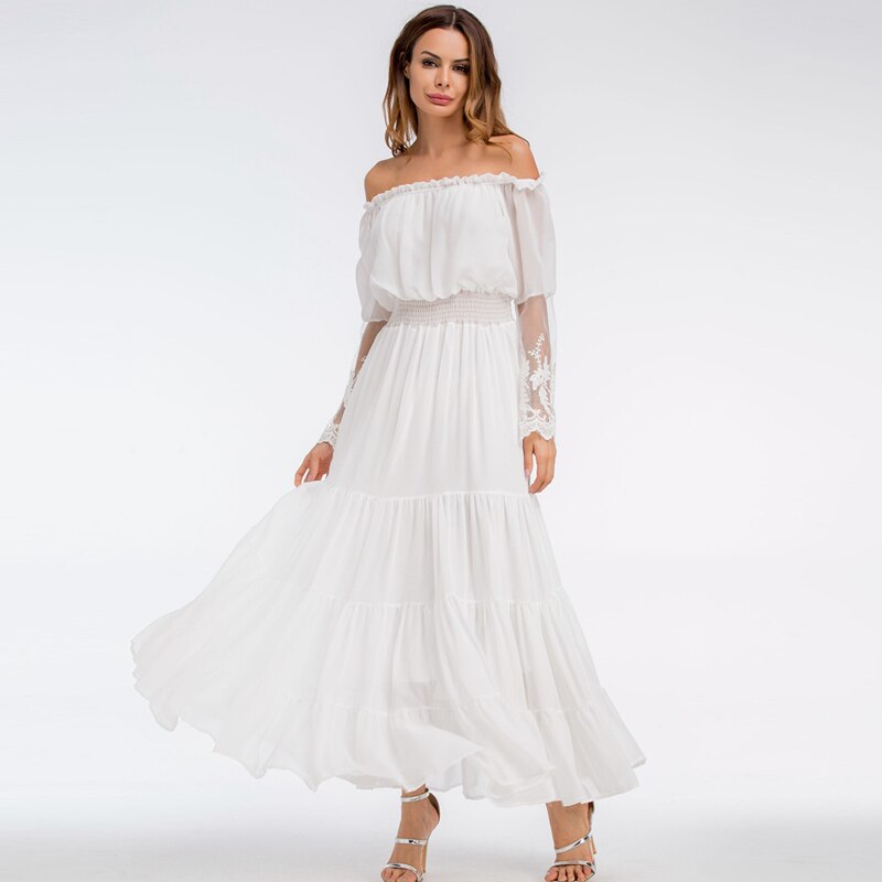 Female Chiffon Boho maxi dress vestidos beach Holiday dress - Image 5