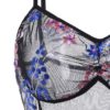 Female flowers embroidered mesh shear  teddies Sexy Lingerie Bodysuit - Image 10