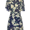 Floral Dress Short Sleeve V Neck Knotted Shaping Mini Dress - Image 9