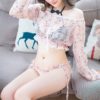 Floral Off Shoulder string semi-sheer sexy Lingerie - Image 5