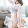 Floral Off Shoulder string semi-sheer sexy Lingerie - Image 9