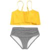 Flounce Spaghetti Strap Striped Bikini Set