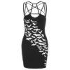 Halloween Bat Print Cut Out Skinny Dress - Image 4