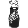 Halloween Bat Print Cut Out Skinny Dress - Image 3