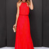 Chiffon Dress Halter Cut Out Sleeveless Pleated Women's Maxi Dress - Image 10