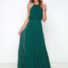 Chiffon Dress Halter Cut Out Sleeveless Pleated Women's Maxi Dress - Image 9