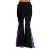High Waisted Color Block Bell Bottom Pants - Image 4