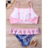 Hollow Out Leaf Printed Bikini Set - Image 2