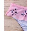 Hollow Out Leaf Printed Bikini Set - Image 4