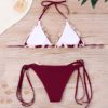 Lace Insert String Bikini Set - Image 2