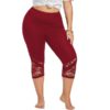 Lace Panel Plus Size Capri Skinny Leggings