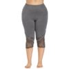 Lace Panel Plus Size Capri Skinny Leggings - Image 16