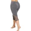 Lace Panel Plus Size Capri Skinny Leggings - Image 17