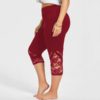 Lace Panel Plus Size Capri Skinny Leggings - Image 5