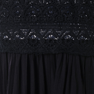 Women Lace Trim Backless Mini Dress - Image 4