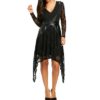 Lace Trim Crescent Hem Gothic Dress - Image 2