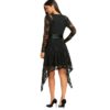 Lace Trim Crescent Hem Gothic Dress - Image 4
