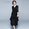 Ladies stars Print sexy fashion long mesh party dress - Image 2
