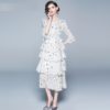 Ladies stars Print sexy fashion long mesh party dress - Image 4