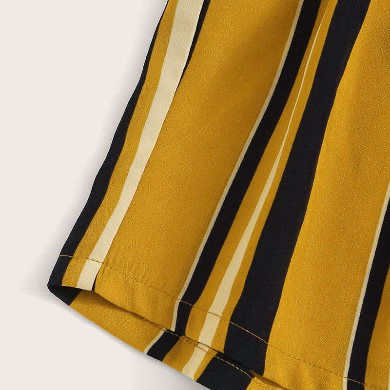 Elastic Waist Shorts Boho Ginger High Waist Culottes Shorts - Image 5