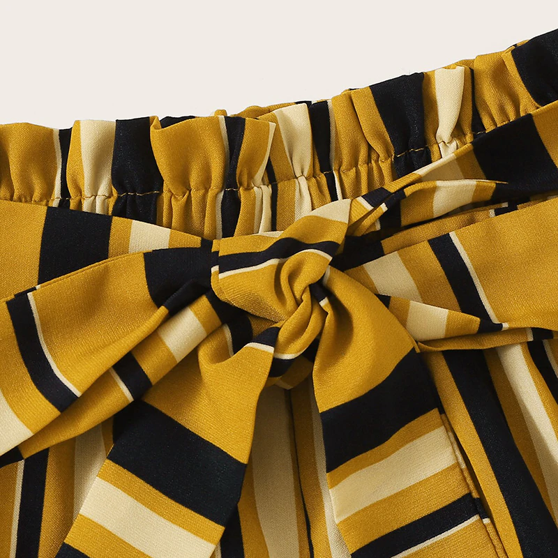 Elastic Waist Shorts Boho Ginger High Waist Culottes Shorts - Image 6