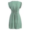 Plunging Neckline Buttons Mini Dress - Image 2