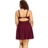 Plus Size Color Blocking Halter One Piece Swimwear - Image 2