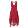 Plus Size Cutout Asymmetrical Mid-calf Dress