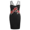 Plus Size Embroidered Mesh Insert Bodycon Dress - Image 5
