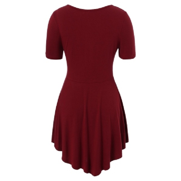 Plus Size Embroidery Square Neck T-shirt - Image 2