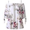 Plus Size Floral Cold Shoulder Blouse