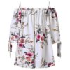 Plus Size Floral Cold Shoulder Blouse - Image 2