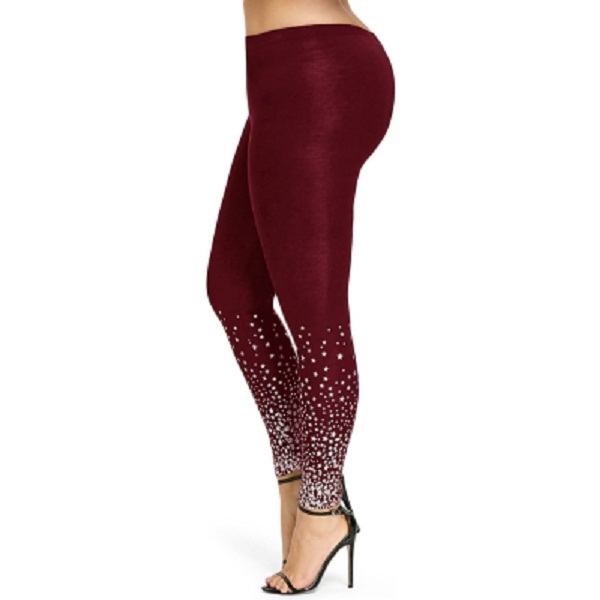 Plus Size Stars Print Leggings - Image 13