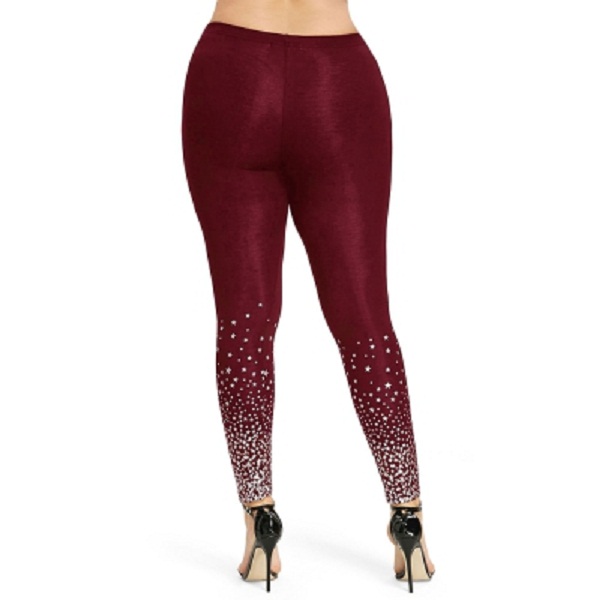 Plus Size Stars Print Leggings - Image 14