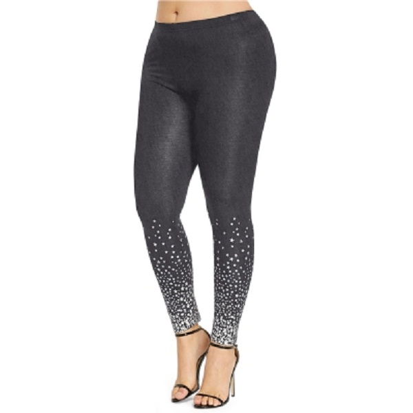 Plus Size Stars Print Leggings - Image 7