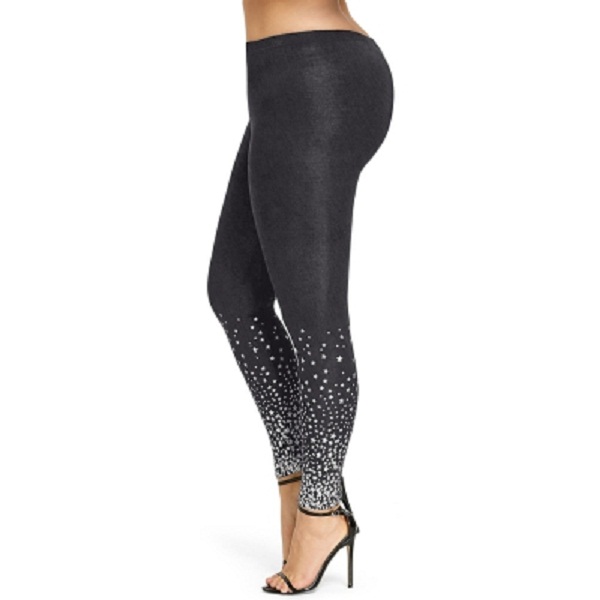 Plus Size Stars Print Leggings - Image 8