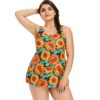Plus Size Sunflower Print Tankini Set - Image 2