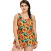 Plus Size Sunflower Print Tankini Set - Image 5